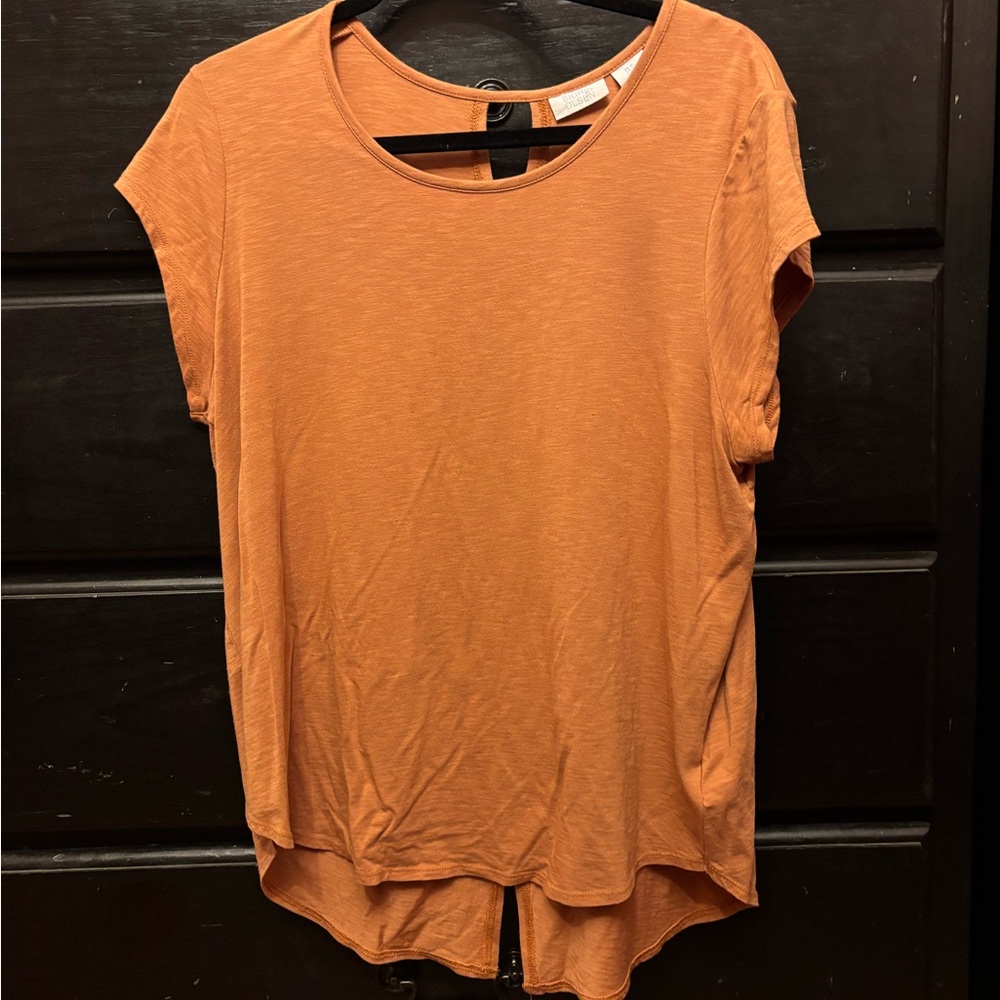 Sigrid Olsen Burnt Orange Short Sleeve Tee